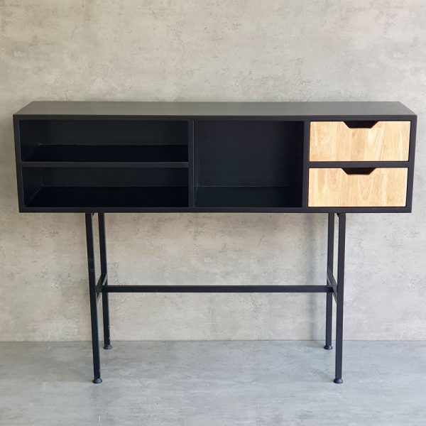 Bàn console 120x30x85cm gỗ cao su chân sắt CST060