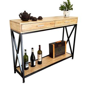 Bàn console XAPO khung sắt mặt gỗ CST048