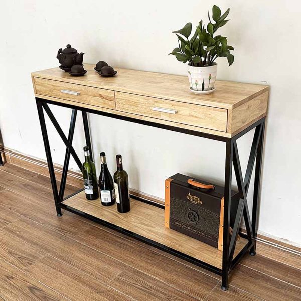 Bàn console XAPO khung sắt mặt gỗ CST047