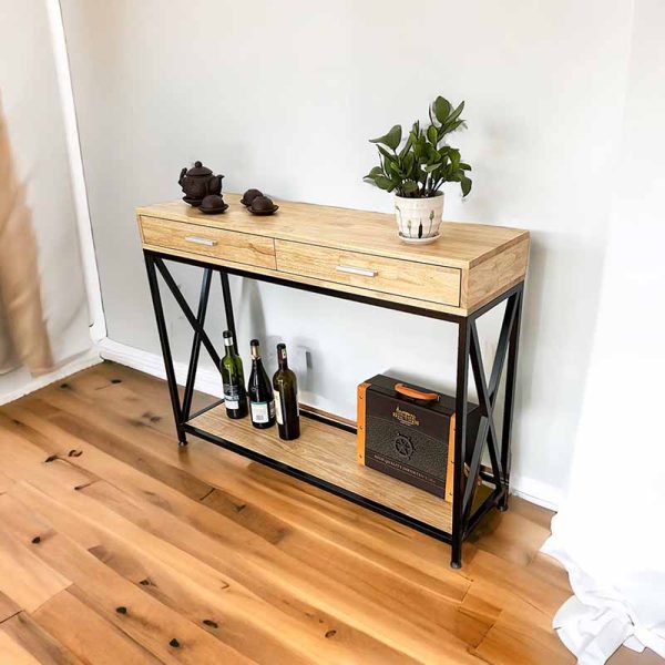 Bàn console XAPO khung sắt mặt gỗ CST047