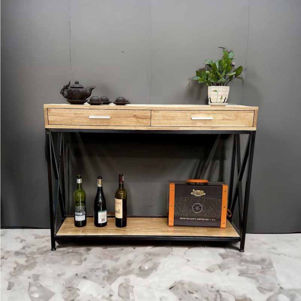 Bàn console XAPO khung sắt mặt gỗ CST047