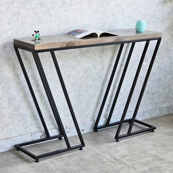 Bàn Console 120x30x85cm gỗ thông chân sắt CST078