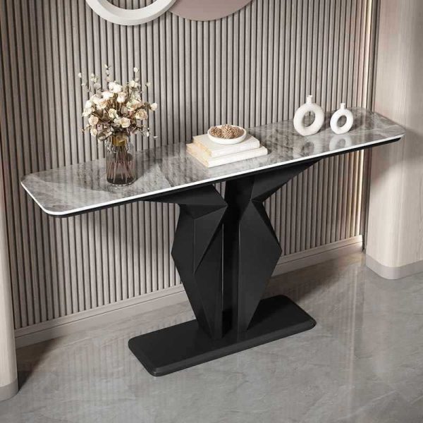 Bàn console 120x30x85cm mặt đá ceramic chân sắt CST091