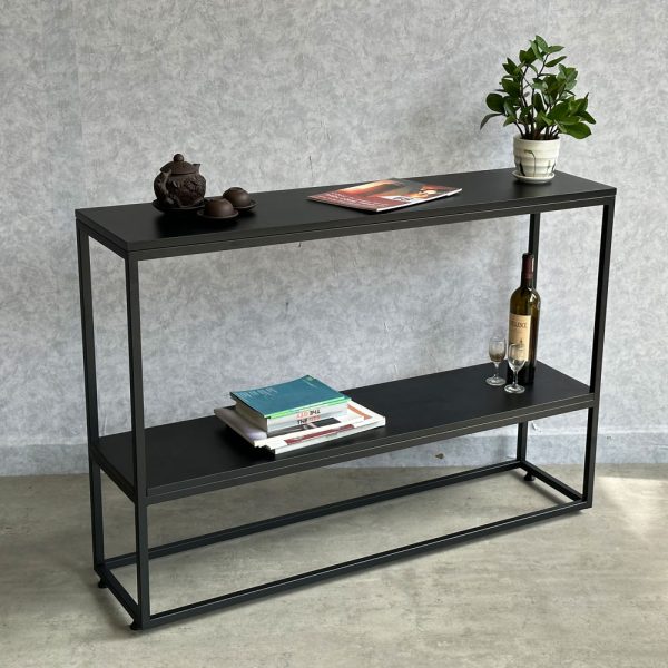 Bàn Console 120x30x81cm gỗ cao su khung sắt CST067