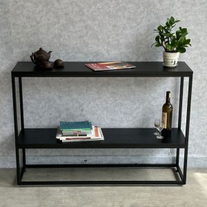 Bàn Console 120x30x81cm gỗ cao su khung sắt CST067