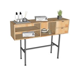 Bàn console 120x30x85cm gỗ cao su chân sắt CST060