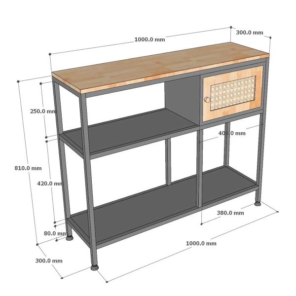 Bàn console 100x30x85cm gỗ cao su CST080