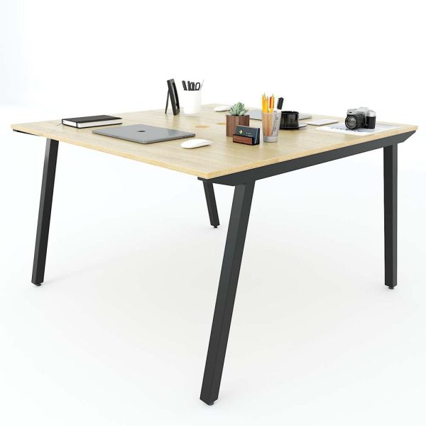 Bàn cụm 2 120x120cm gỗ Plywood hệ PLY chân lắp ráp HBPL011