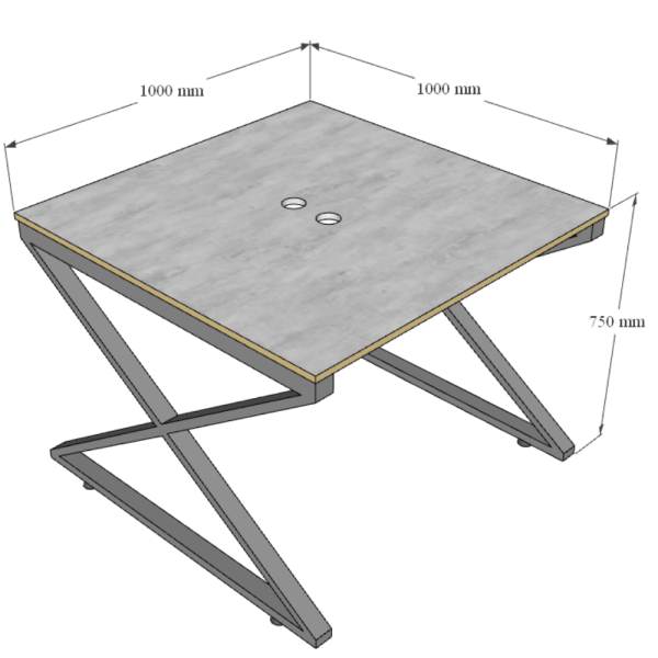 Bàn cụm 2 100x100cm gỗ Plywood phủ melamin chân sắt Xconcept HBXC047