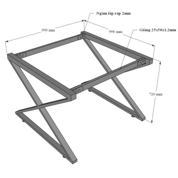 Bàn cụm 2 100x100cm gỗ Plywood phủ melamin chân sắt Xconcept HBXC047