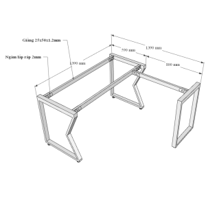 HBMC027 - Bàn cụm 2 góc L nối tiếp MConcept