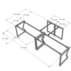 HBMC027 - Bàn cụm 2 góc L nối tiếp MConcept