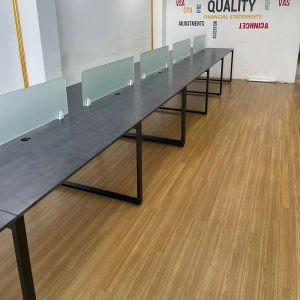 Bàn cụm 6 người 120x360cm hệ RECTANG chân sắt lắp ráp