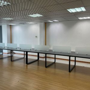 Bàn cụm 6 người 120x360cm hệ RECTANG chân sắt lắp ráp