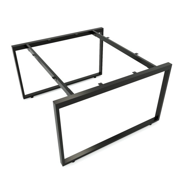 HBRT011 - Bàn cụm 2 người 120x120cm hệ RECTANG chân sắt lắp ráp