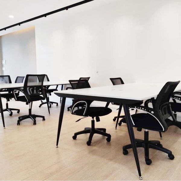 Bàn cụm 4 chỗ 120x240cm hệ CONE chân sắt lắp ráp