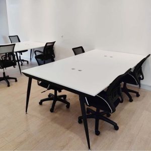 Bàn cụm 4 chỗ 120x240cm hệ CONE chân sắt lắp ráp