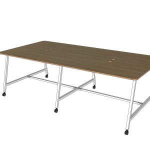 Bàn cụm 4 di động 240x120cm gỗ plywood chân sắt hệ bàn FOS FOS007