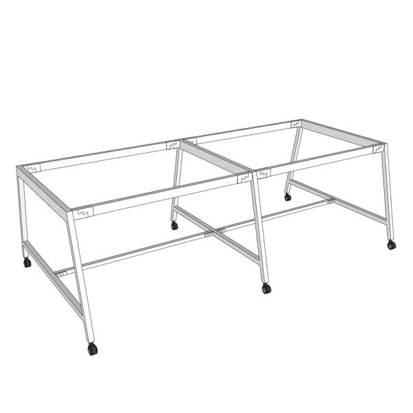 Chân sắt di động cho bàn cụm 4 240x120cm sơn tĩnh điện CFOS007