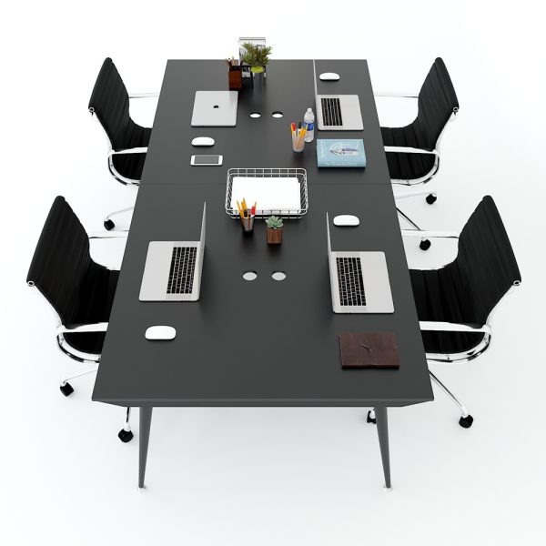 HBCO012 - Bàn cụm 4 chỗ 120x240cm hệ CONE chân sắt lắp ráp