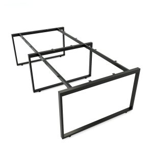 HBRT012 - Bàn cụm 4 người 120x240cm hệ RECTANG chân sắt lắp ráp