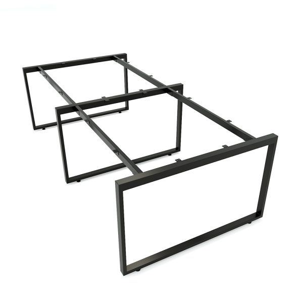 HBRT012 - Bàn cụm 4 người 120x240cm hệ RECTANG chân sắt lắp ráp