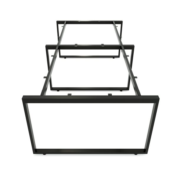 HBRT012 - Bàn cụm 4 người 120x240cm hệ RECTANG chân sắt lắp ráp