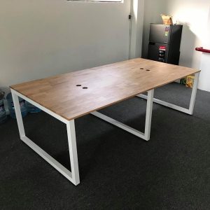 Bàn cụm 4 người 120x240cm hệ RECTANG chân sắt lắp ráp