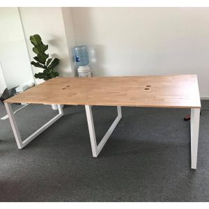Bàn cụm 4 người 120x240cm hệ RECTANG chân sắt lắp ráp