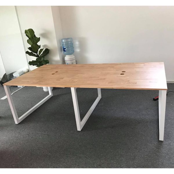 Bàn cụm 4 người 120x240cm hệ RECTANG chân sắt lắp ráp