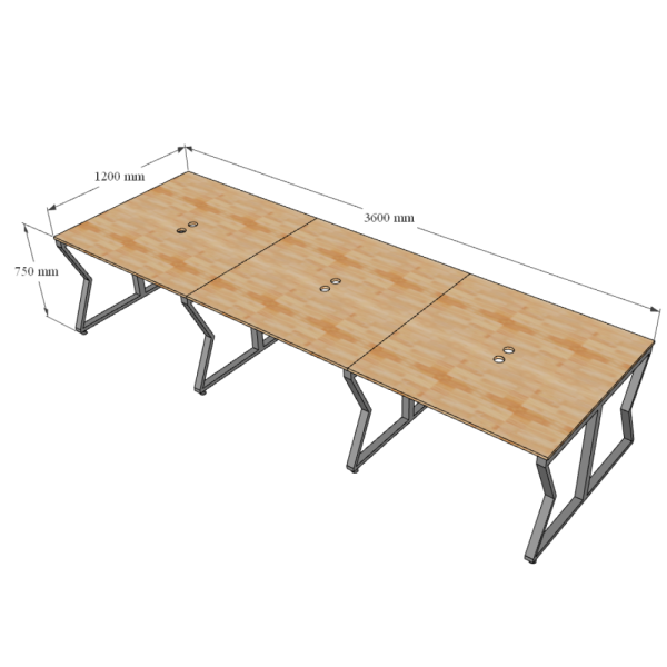 Bàn cụm 6 360x120 MConcept chân sắt lắp ráp