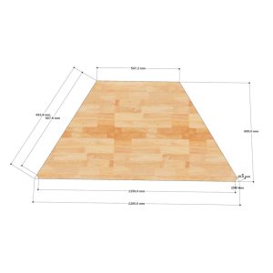 Bàn di động hình thang 120x60cm gỗ plywood chân sắt tròn FOS010