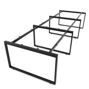 HBRT013 - Bàn cụm 6 người 120x360cm hệ RECTANG chân sắt lắp ráp