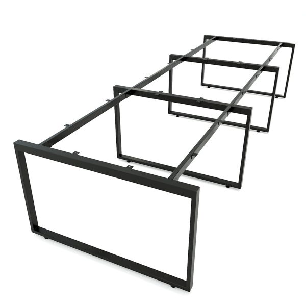 HBRT013 - Bàn cụm 6 người 120x360cm hệ RECTANG chân sắt lắp ráp