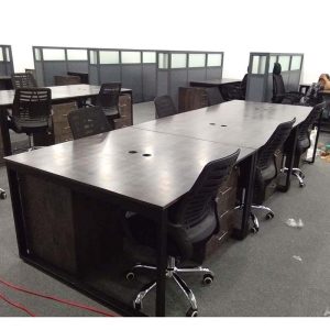 Bàn cụm 4 người 120x240cm hệ RECTANG chân sắt lắp ráp
