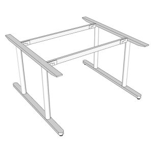 Chân sắt cụm 2 chỗ bàn 120x120cm hệ TIO - HCTO007