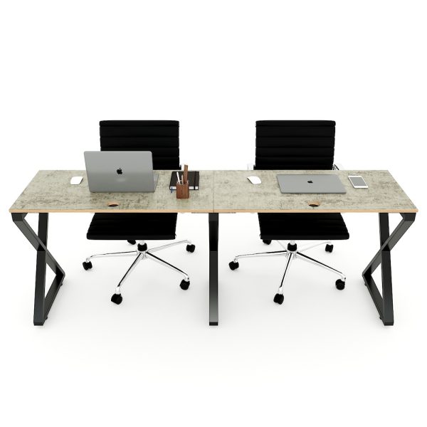 Bàn cụm 2 200x50cm gỗ Plywood phủ melamin chân Xconcept HBXC033