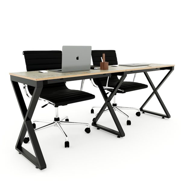 Bàn cụm 2 200x50cm gỗ Plywood phủ melamin chân Xconcept HBXC033