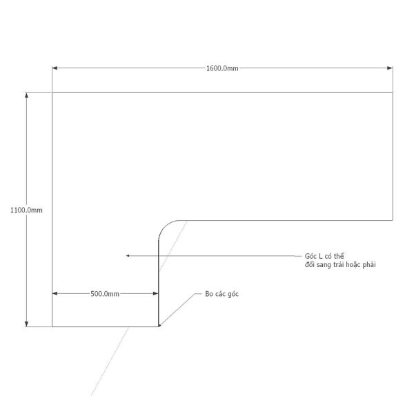 Bàn nâng hạ FlexiCorner 110x160cm gỗ Plywood 3 khớp chỉnh điện FLD018