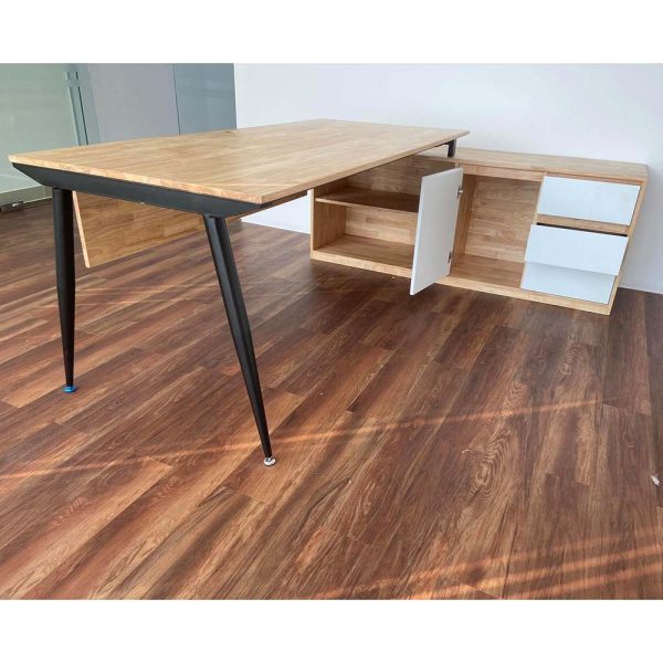 Bàn giám đốc 160x140cm hệ CONE chân sắt lắp ráp