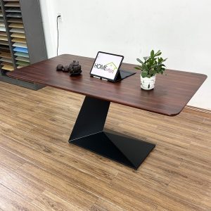 Bàn ăn gỗ tràm chân sắt sơn tĩnh điện BA68111