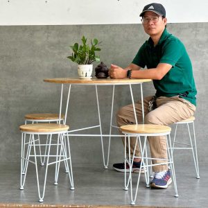 Bộ bàn ghế cafe tròn