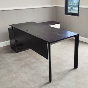 Bàn giám đốc 160x140cm (mặt bàn 70) hệ Trian chân sắt tam giác