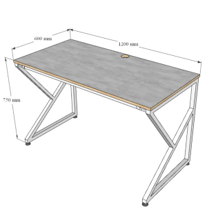 HOBP007 - Bàn gỗ Plywood chân sắt hệ Kconcept lắp ráp