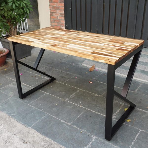 Bàn làm việc 120x60cm gỗ tràm hệ Wooden  chân Kconcept lắp ráp HBWD020