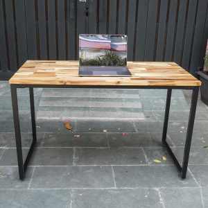 Bàn làm việc 120x60cm gỗ tràm hệ Wooden chân sắt lắp ráp HBWD023