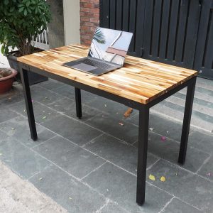 Bàn làm việc 120x60cm gỗ tràm hệ Wooden chân Uconcept lắp ráp HBWD021