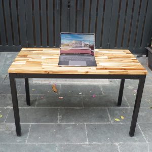 Bàn làm việc 120x60cm gỗ tràm hệ Wooden chân Uconcept lắp ráp HBWD021