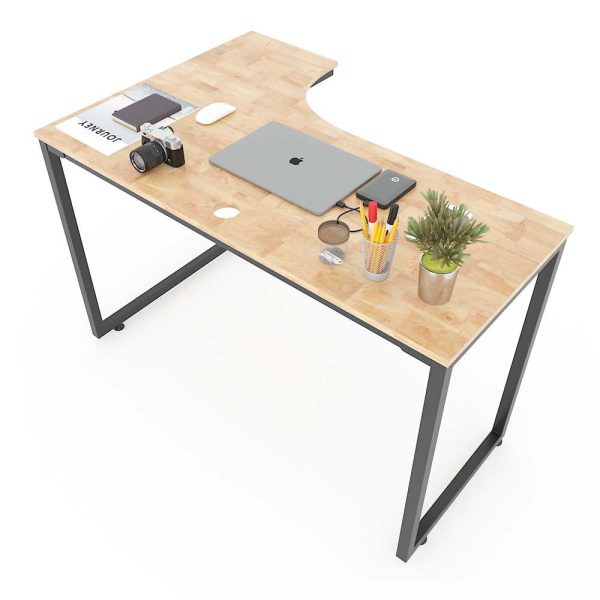 Bàn cụm 2 người 240x70cm gỗ cao su hệ Minimal chân lắp ráp HBMN017