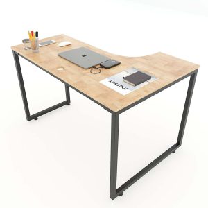 Bàn cụm 2 người 240x70cm gỗ cao su hệ Minimal chân lắp ráp HBMN017